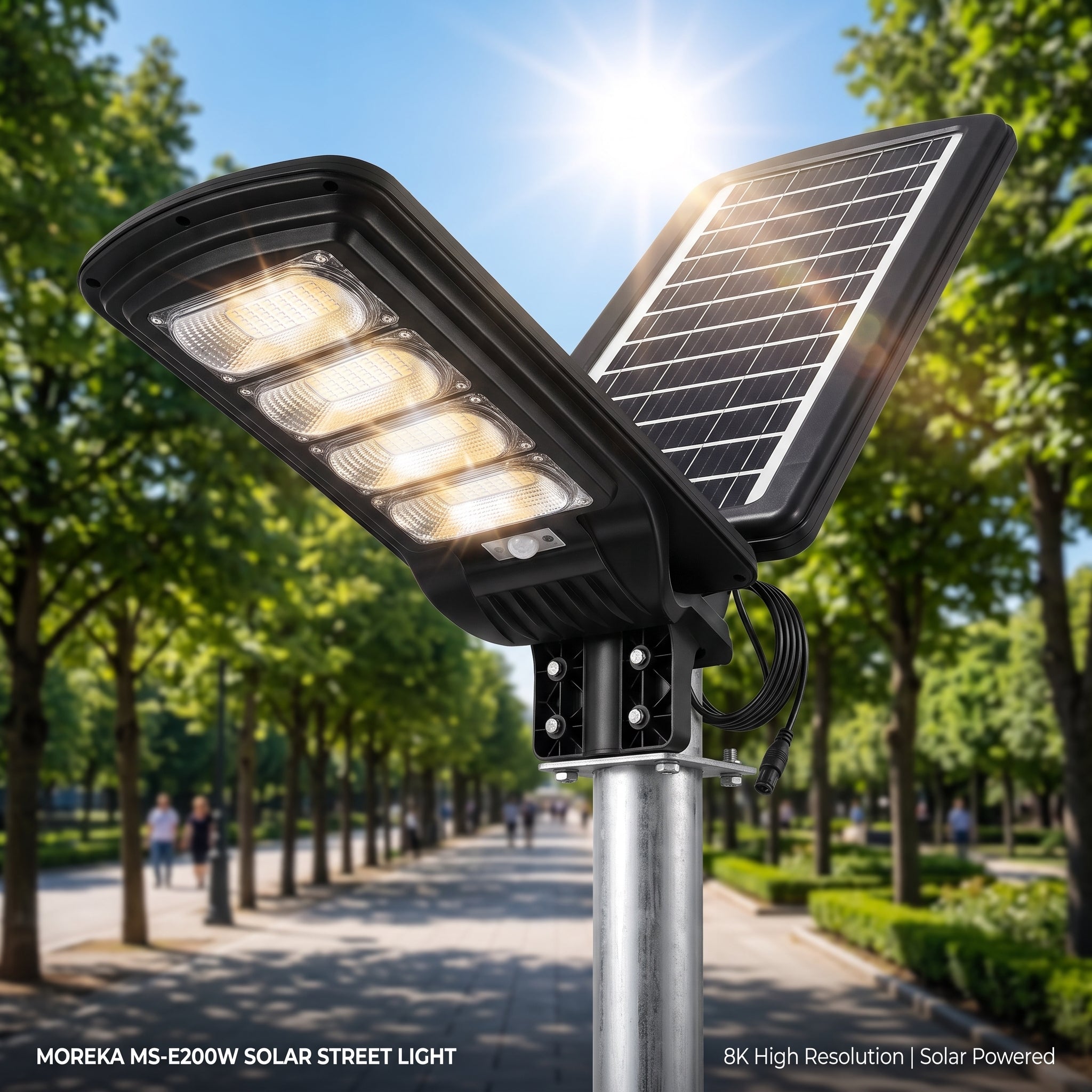 Luminaria Suburbana Alumbrado Solar Moreka MS-E200W - Imagen 6