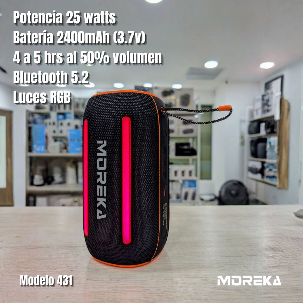 Bocina Moreka 431 25W 2400mAh 4-5 hrs de bateria Bluetooth IPX6 - Imagen 4