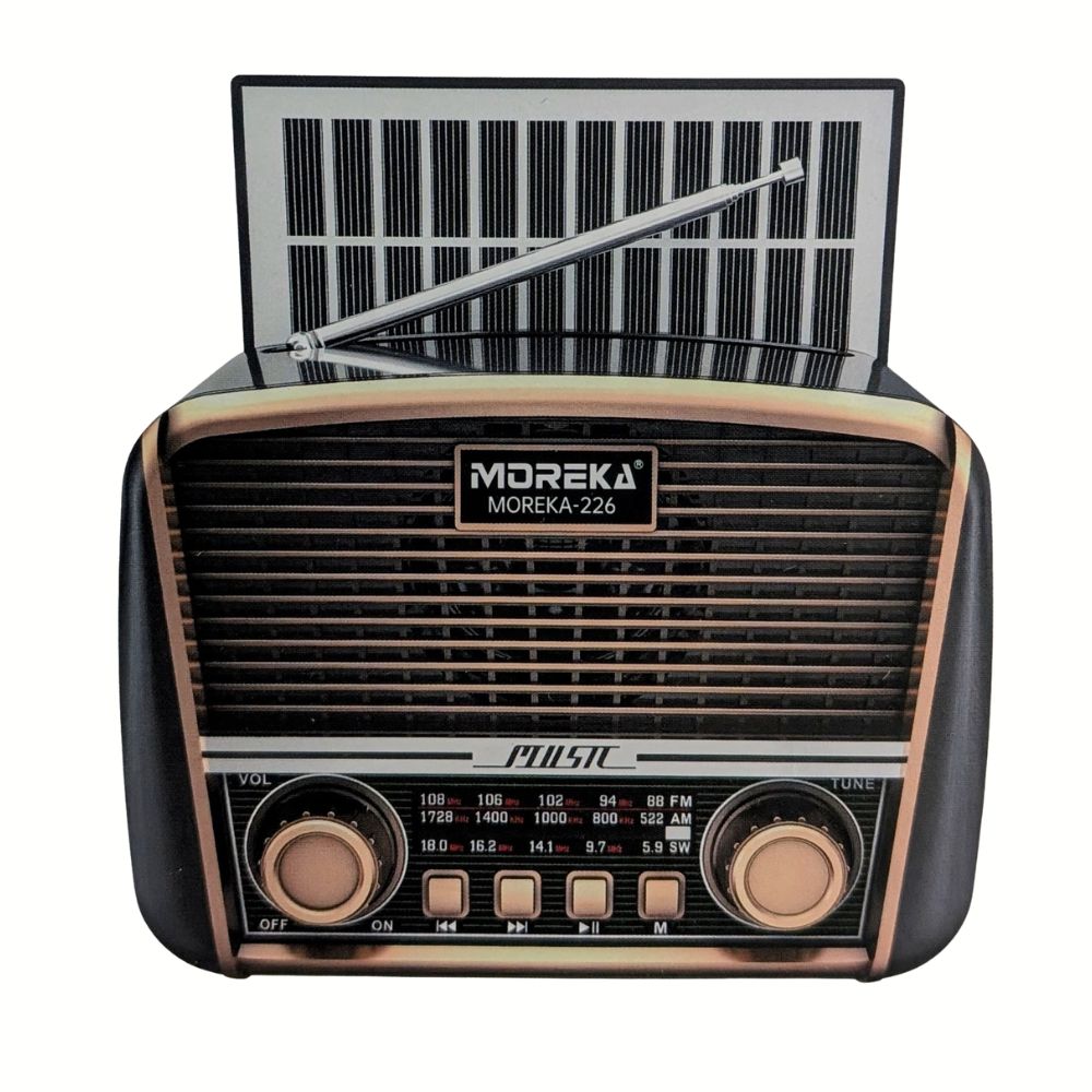 Radio AM/FM/SW Solar Bluetooth, TF Card, Radio FM, USB Moreka 226 - Imagen 1