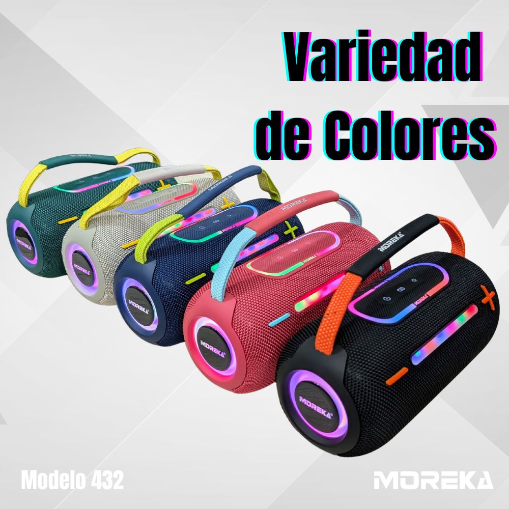 Bocina Moreka 432 25W 3600mAh 4-5 hrs de bateria Bluetooth RGB IPX6 - Imagen 4