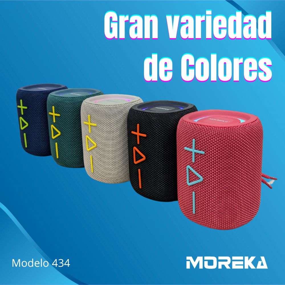 Bocina Moreka 434 10W 1500mAh 3-4 hrs de bateria Bluetooth RGB IPX6 - Imagen 2