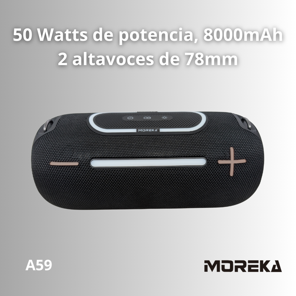 Bocina Moreka A59 50W 8000mAh 5-6 hrs de bateria Bluetooth - Imagen 6