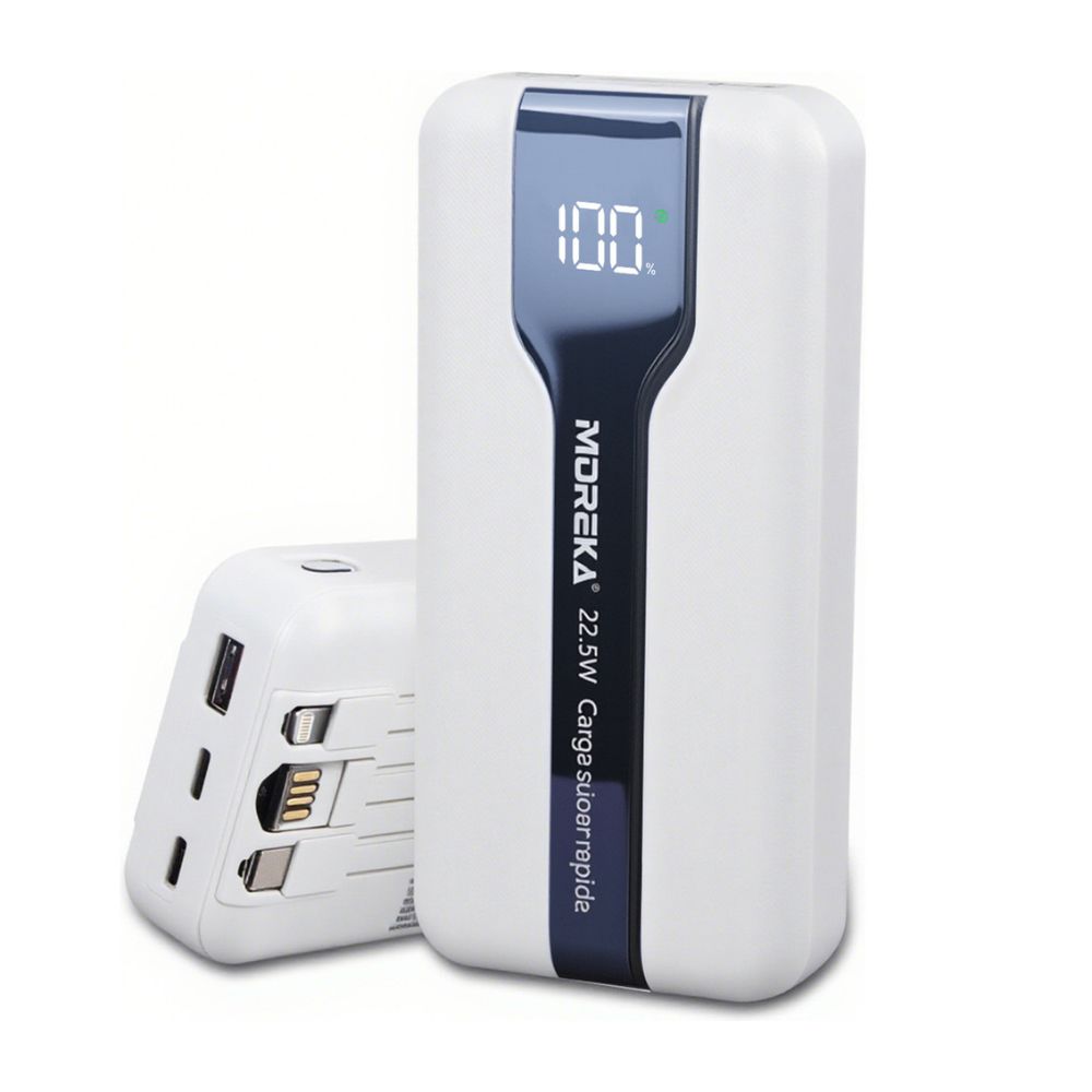 Power Bank Moreka K098 20000mAh 22.5W Cables C Lightning V8 - Imagen 10