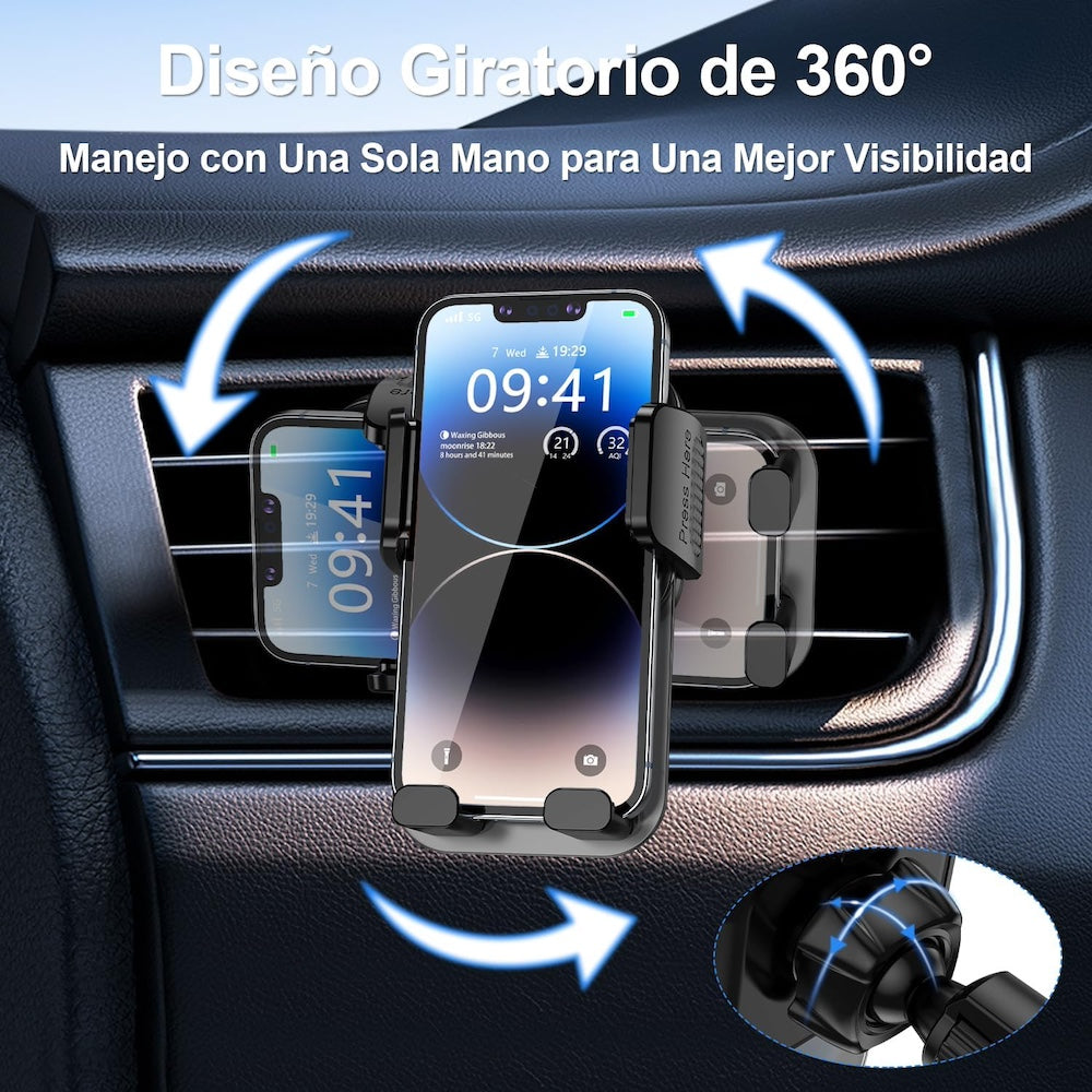 Soporte Automóvil Rendija Ventilación Rotación 360° Moreka Modelo ZJ-012 - Imagen 2
