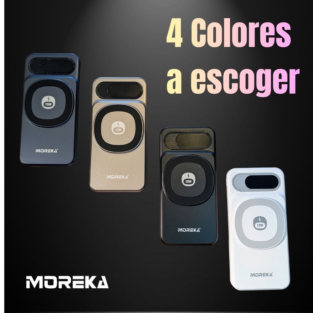 Power Bank Moreka K106 10000mAh 37Wh 15W magnética 22.5w máxima incluye cables - Imagen 3