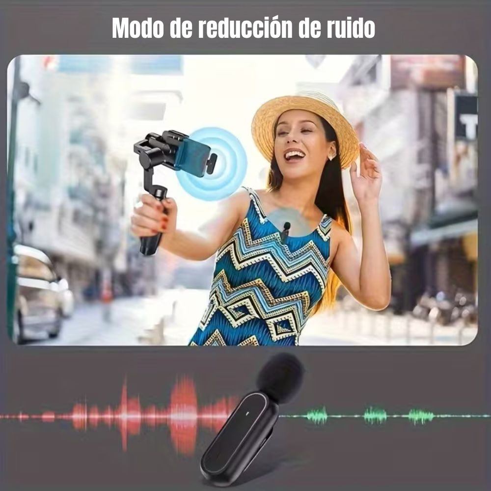 Micrófono inalámbrico reducción de ruido con clip incluye estuche de carga Moreka ML-01 - Imagen 5