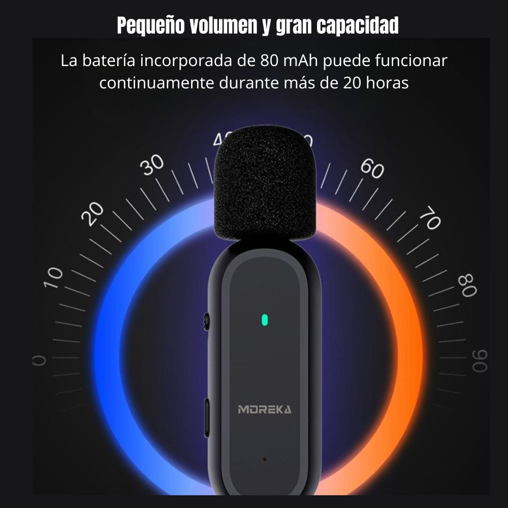 Micrófono inalámbrico reducción de ruido con clip incluye estuche de carga Moreka ML-01 - Imagen 9