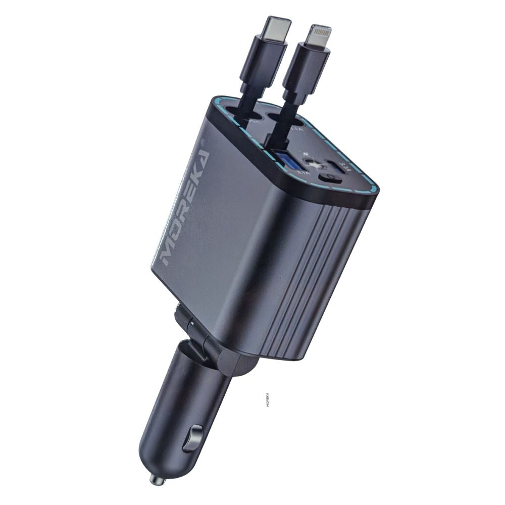 Plug in Turbo 66W PD30W 3.1A Moreka CP0091 PlugIn cables retractil IP y C - Imagen 1