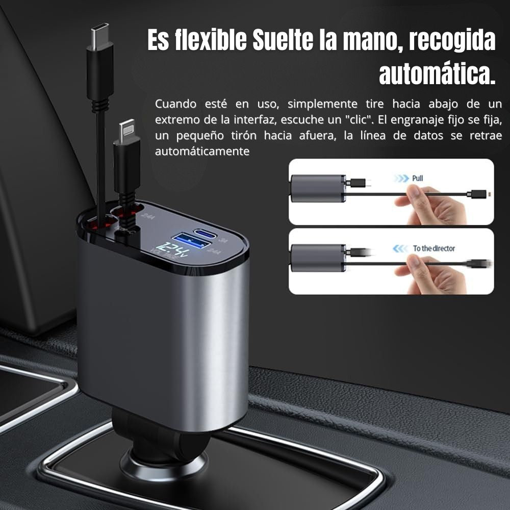 Plug in Turbo 66W PD30W 3.1A Moreka CP0091 PlugIn cables retractil IP y C - Imagen 2