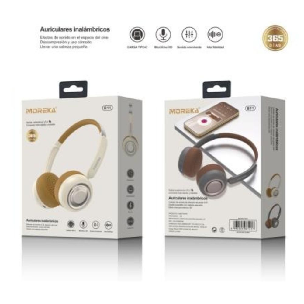 Audífonos BT V5.4 Moreka BL11 350mAh 40mm — Bluetooth 5.3 TWS - Imagen 9