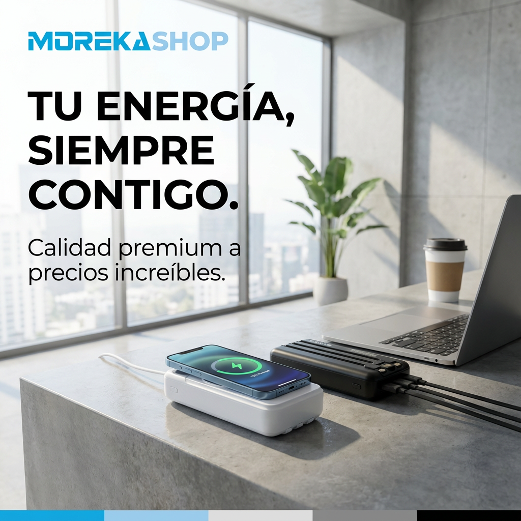 Power Bank Moreka K107 20000mAh 22.5W Magsafe 15w Cables C Lightning - Imagen 2