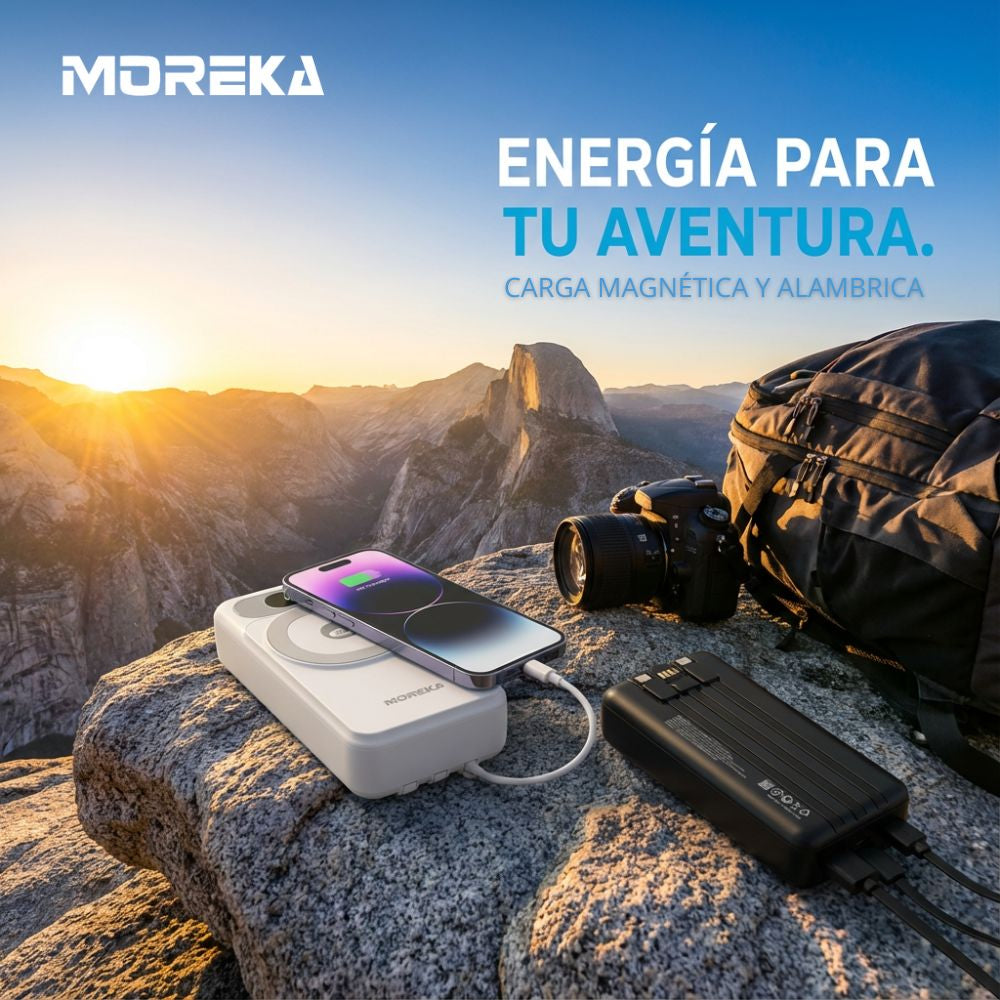 Power Bank Moreka K107 20000mAh 22.5W Magsafe 15w Cables C Lightning - Imagen 5