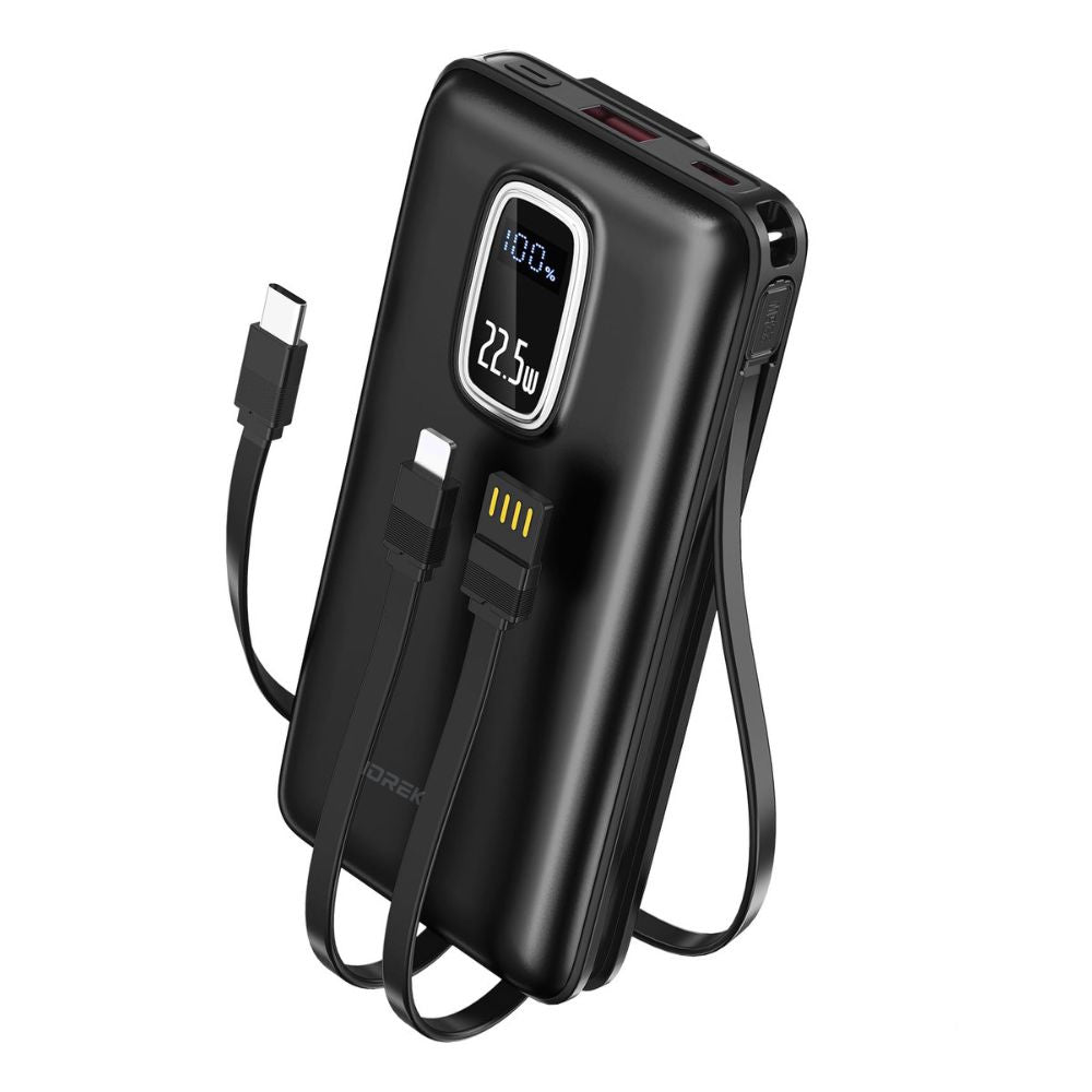 Power Bank Moreka K097 12000mAh 22.4W Cables C Lightning V8 - Imagen 1
