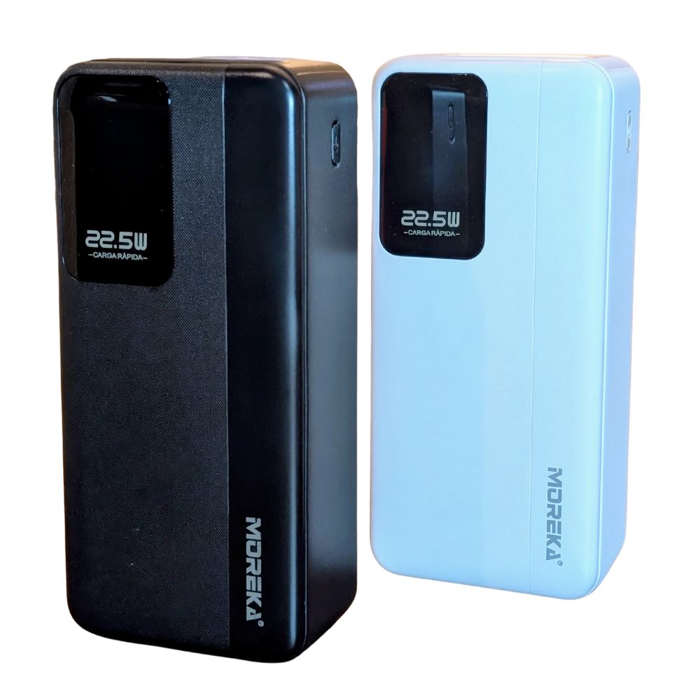 Power Bank Moreka K105 30000mAh 22.5W Cables C Lightning - Imagen 2