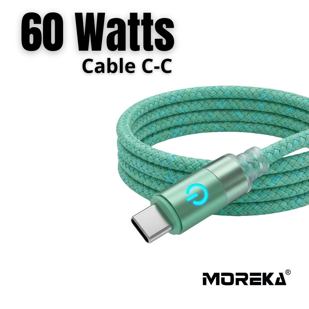 Cable Moreka Tipo C a C CB-053 60W carga rápida 1m - Imagen 3