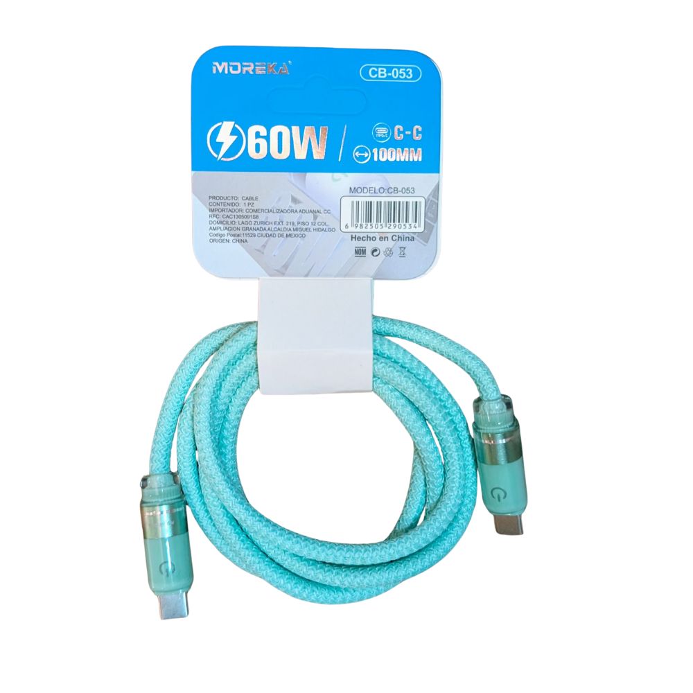 Cable Moreka Tipo C a C CB-053 60W carga rápida 1m - Imagen 8