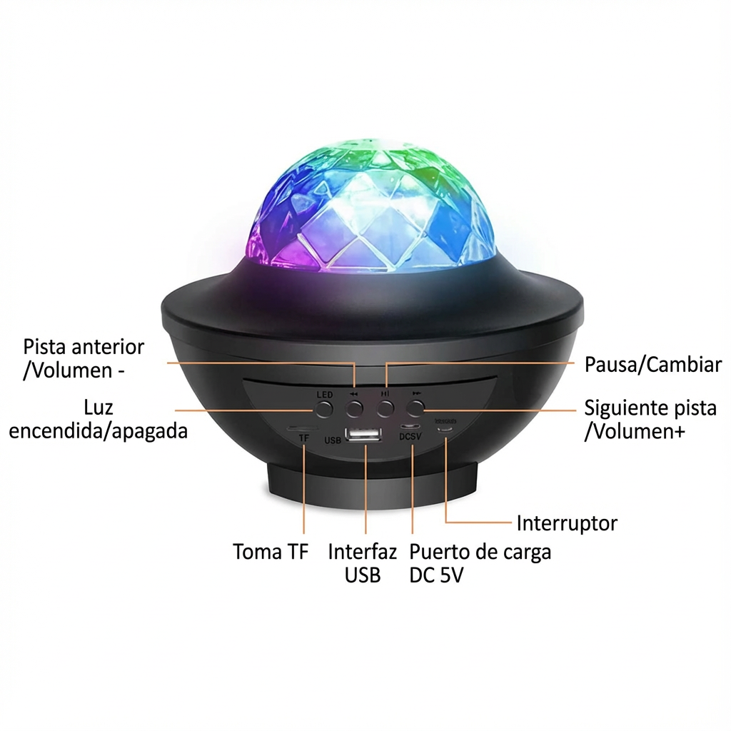 Bocina Cañon de Luz Moreka XY-918 10W Bluetooth Luz Led Disco - Imagen 6