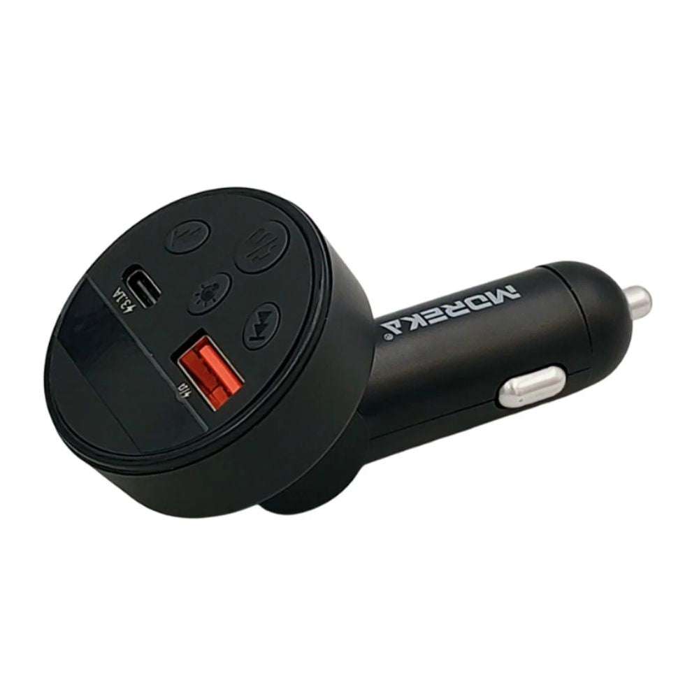 Plug In Cargador de Automóvil Moreka CP0080 45W 7 Puertos (USB + Tipo-C) Bluetooth 5.3 Llamadas Manos Libres Radio FM Transmisor MP3 Luz Ambiental 7 Colores - Imagen 2