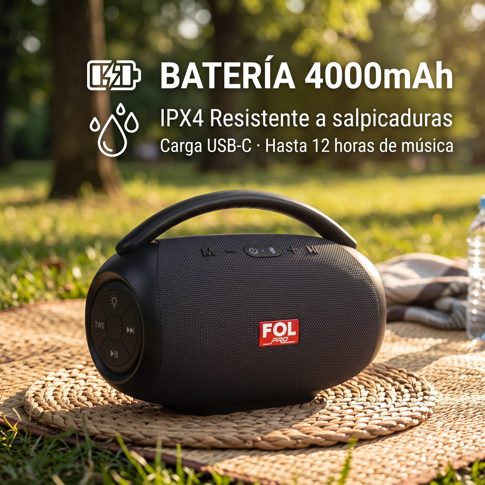 Bocina TWS Recargable Portátil FOL FS-R219: Sonido 50W - Imagen 2