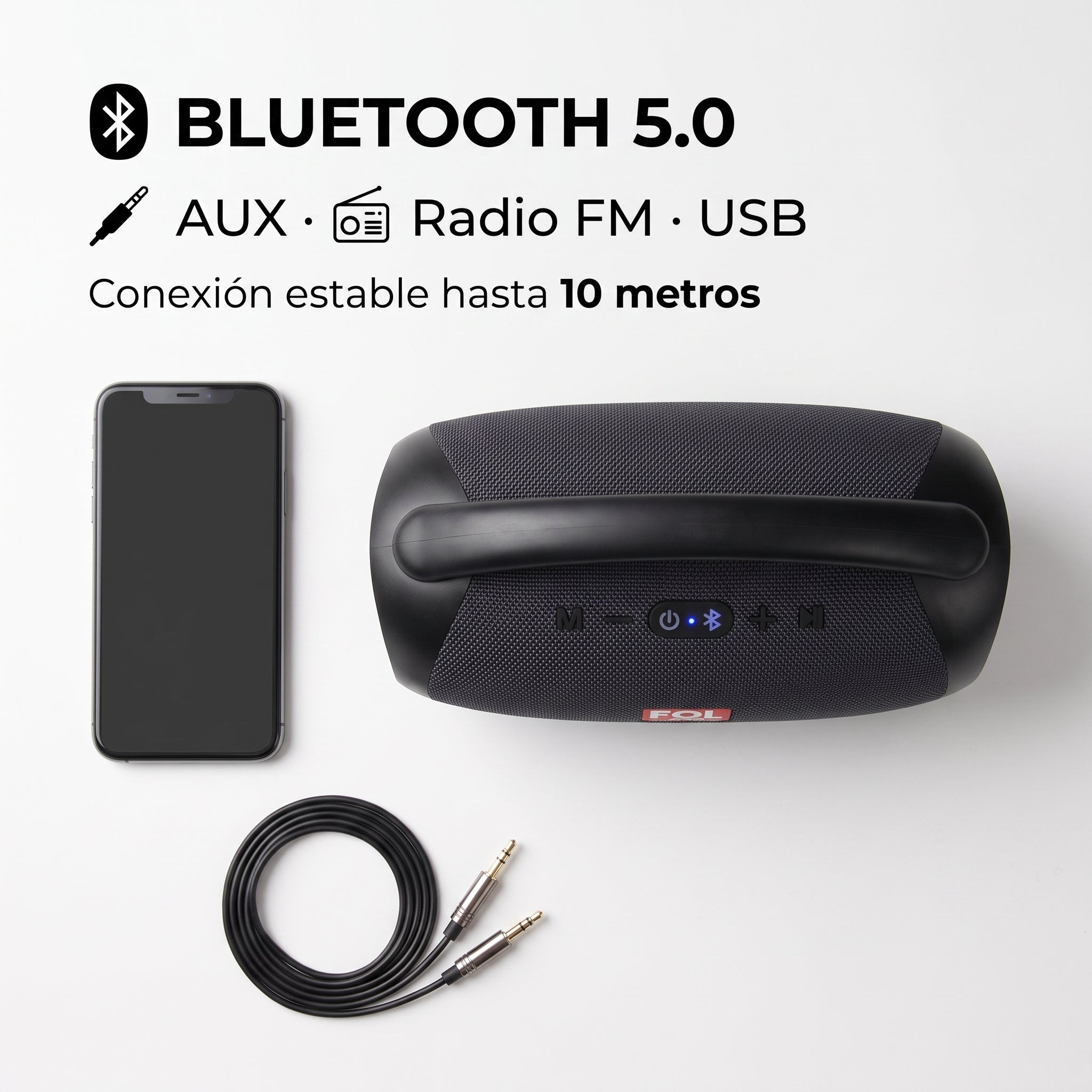 Bocina TWS Recargable Portátil FOL FS-R219: Sonido 50W - Imagen 4