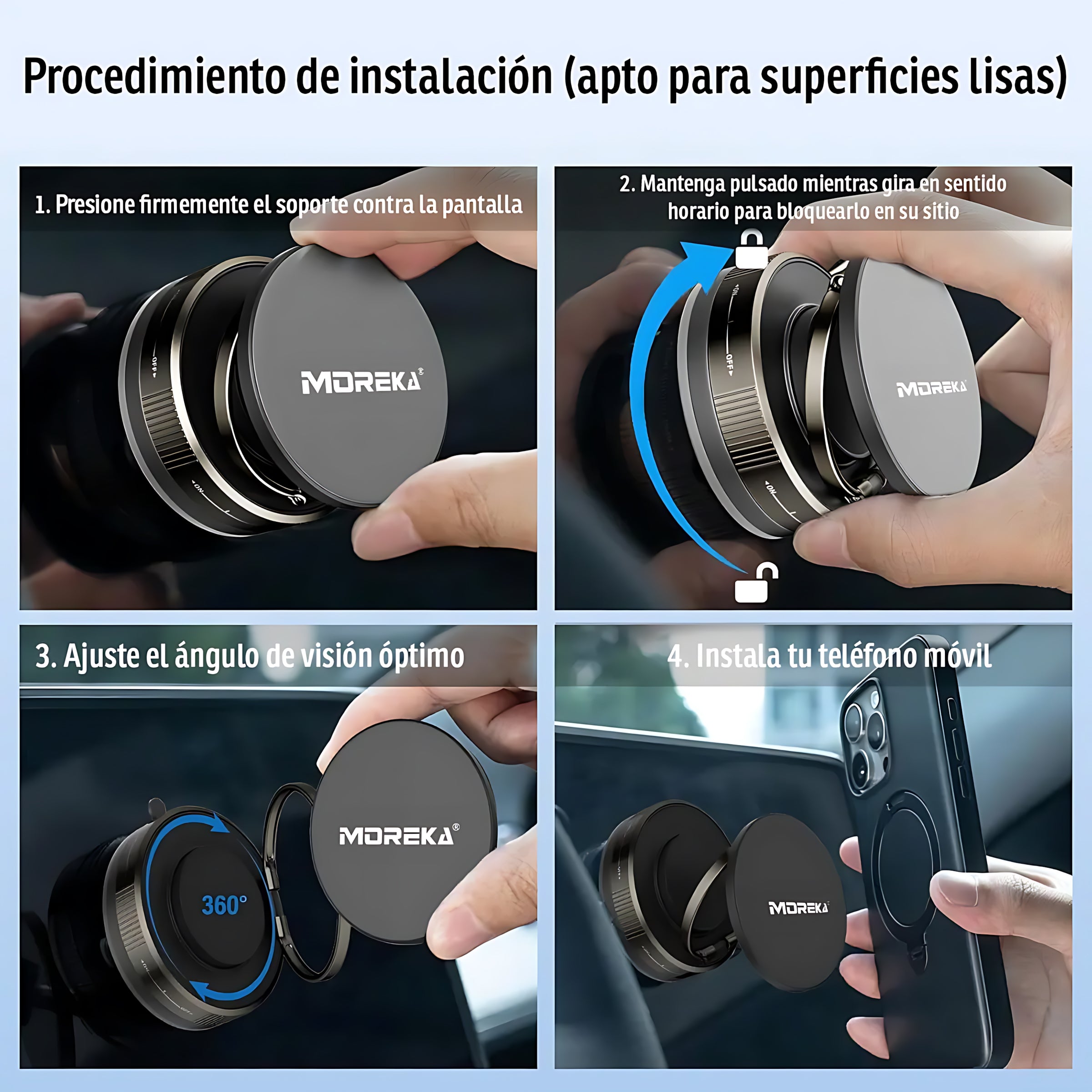 Soporte Magnético para Teléfono con Ventosa de Vacío MOREKA ZJ-015 - Imagen 5