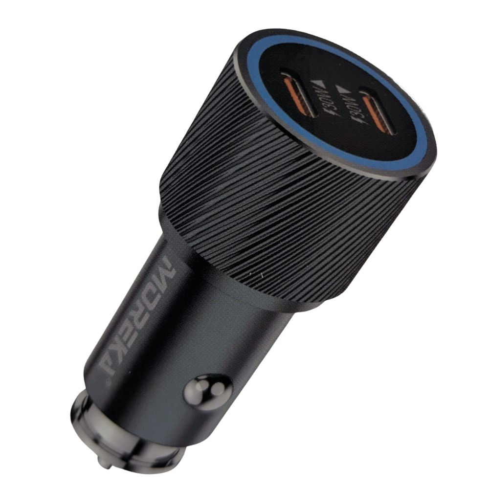 Turbo Cargador De Carro 60W PD30W PD30W Plug In puertos C-C Moreka CP0090 - Imagen 3