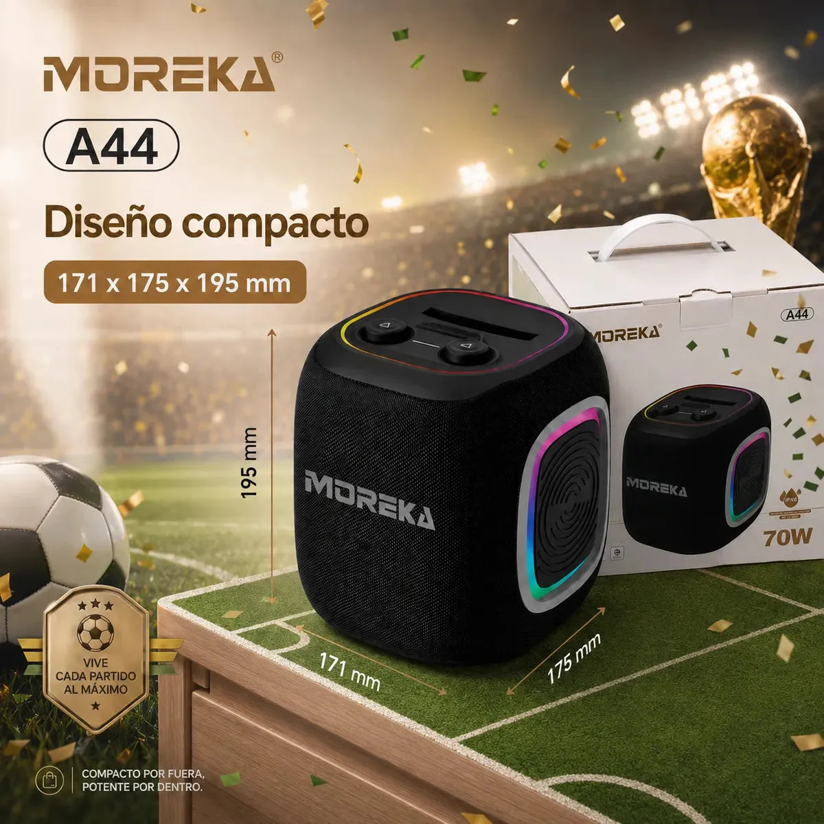 Bocina Portátil Moreka A44 70w Bluetooth Aprueba De Agua - Imagen 3