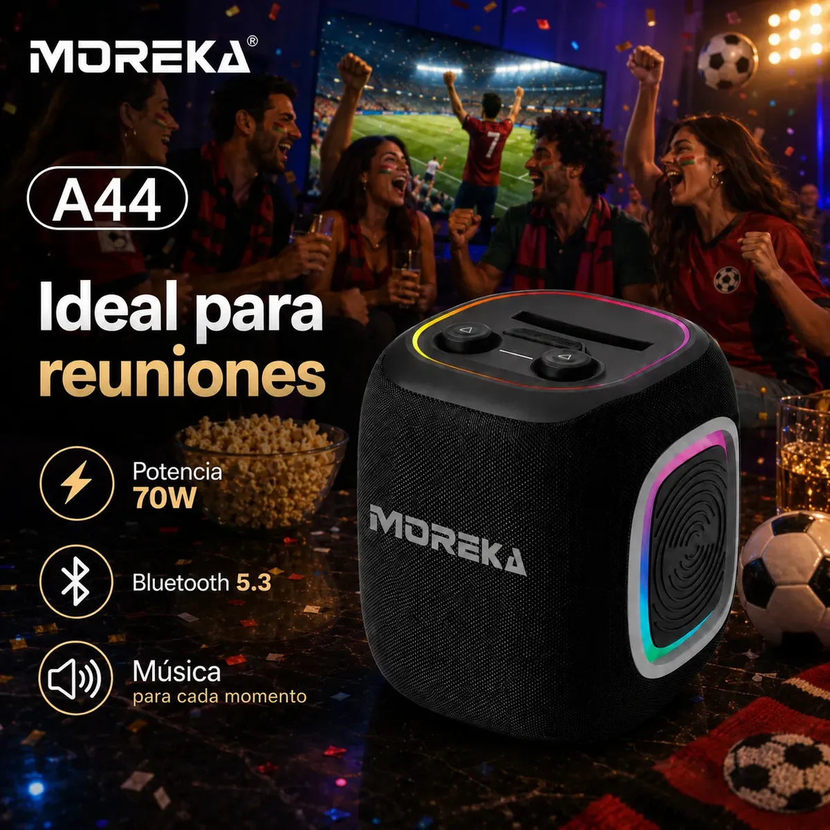 Bocina Portátil Moreka A44 70w Bluetooth Aprueba De Agua - Imagen 6