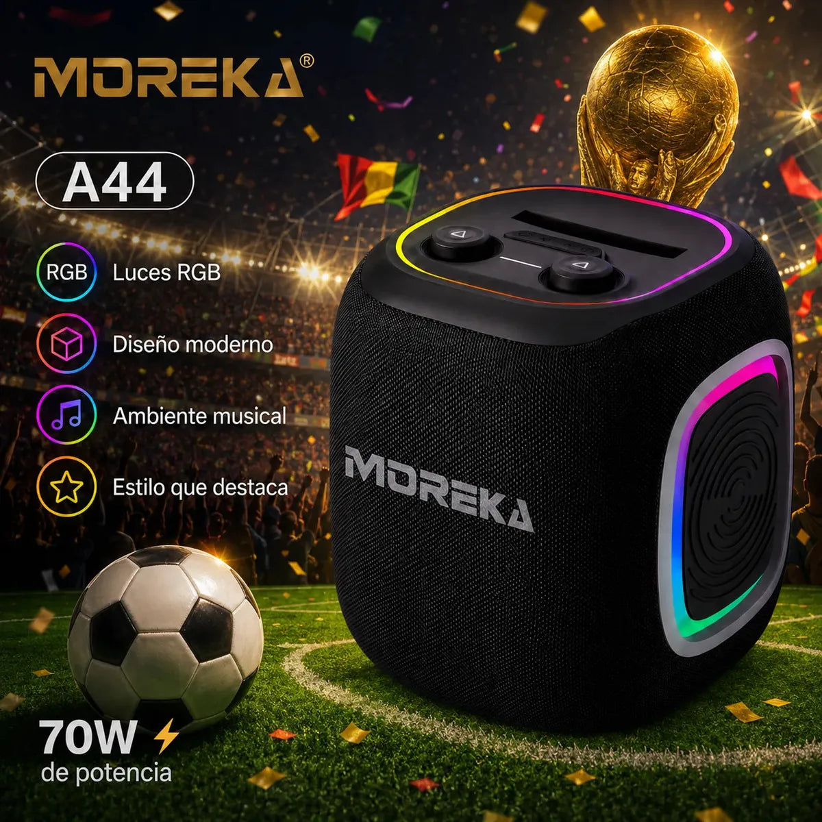 Bocina Portátil Moreka A44 70w Bluetooth Aprueba De Agua - Imagen 7