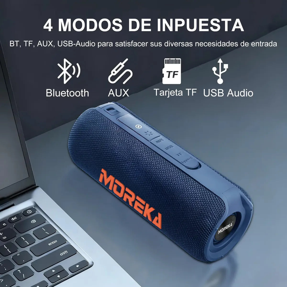 Bocina Bluetooth Portátil Moreka A53 Sonido de 30W con luces RGB IPX6 - Imagen 7