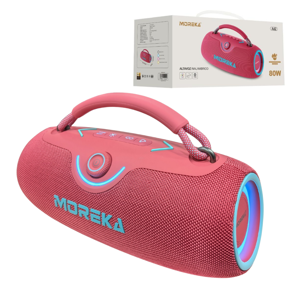 Bocina Moreka A42 80W 40W+40W 8000mAh 6hrs de bateria Bluetooth IPX6 - Imagen 1