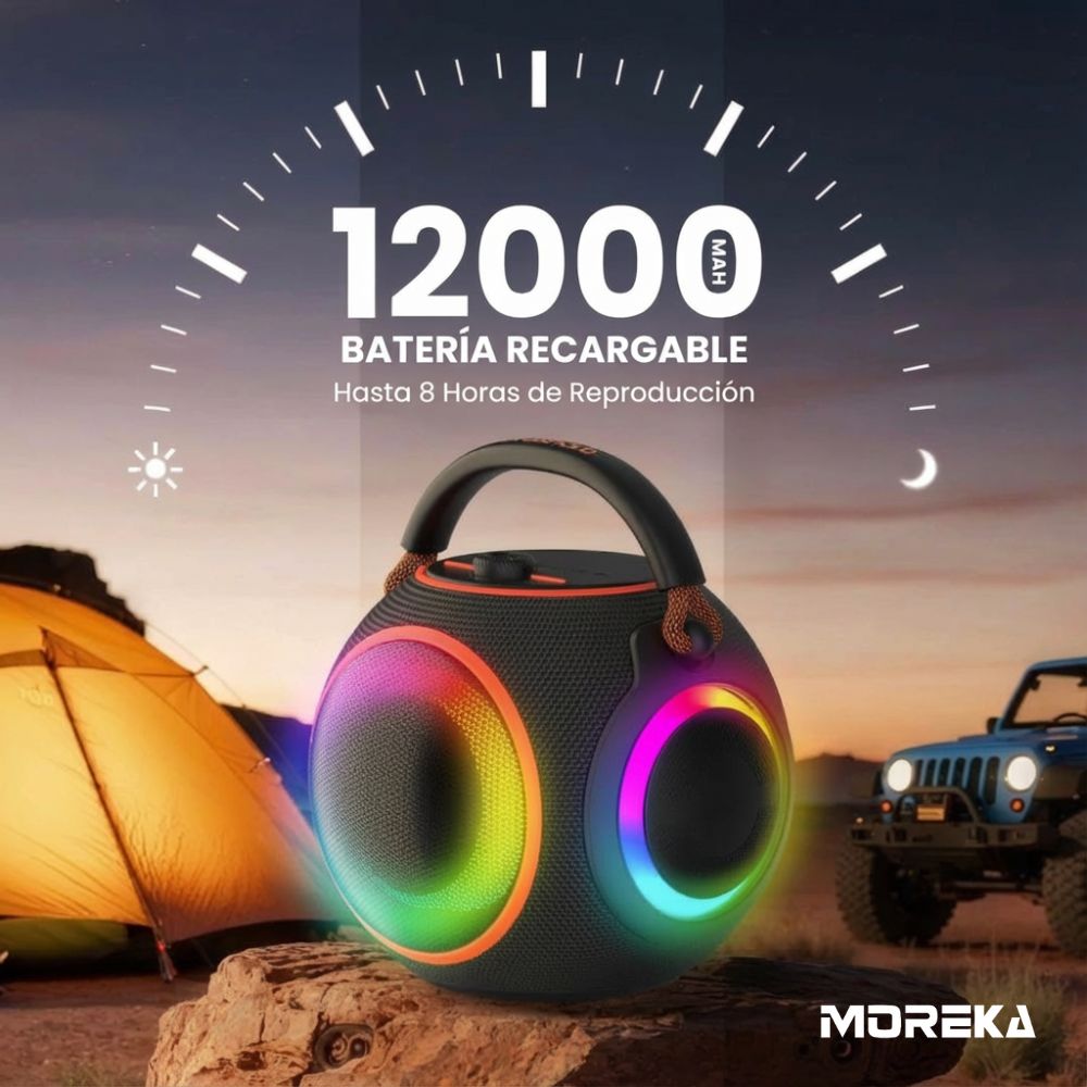 Bocina Moreka A56 120W 80W+40W 12000mAh 13 hrs de bateria Bluetooth IPX6 - Imagen 4