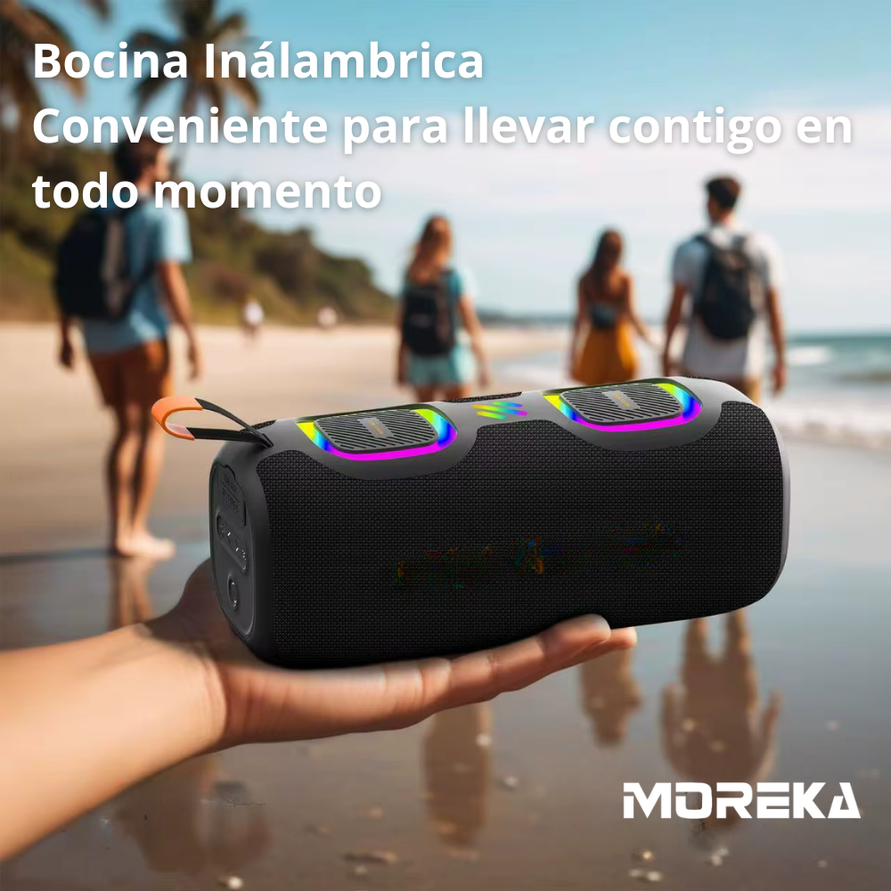 Bocina Moreka A48 50W 25W+25W 4000mAh 6hrs de bateria Bluetooth IPX6 - Imagen 3