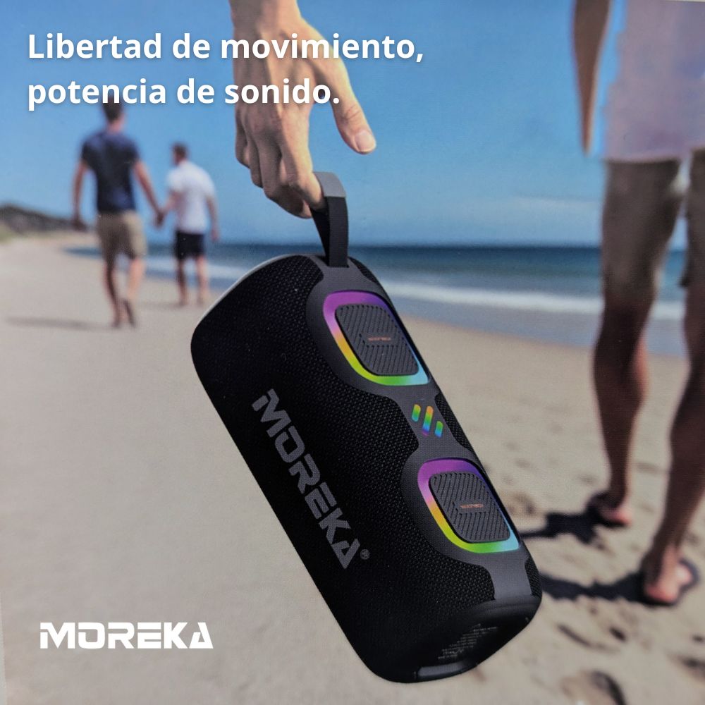 Bocina Moreka A48 50W 25W+25W 4000mAh 6hrs de bateria Bluetooth IPX6 - Imagen 5