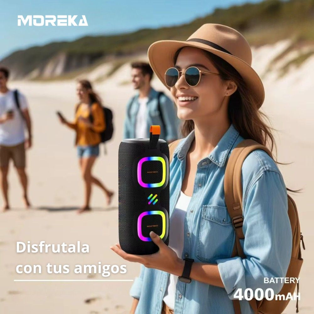 Bocina Moreka A48 50W 25W+25W 4000mAh 6hrs de bateria Bluetooth IPX6 - Imagen 7