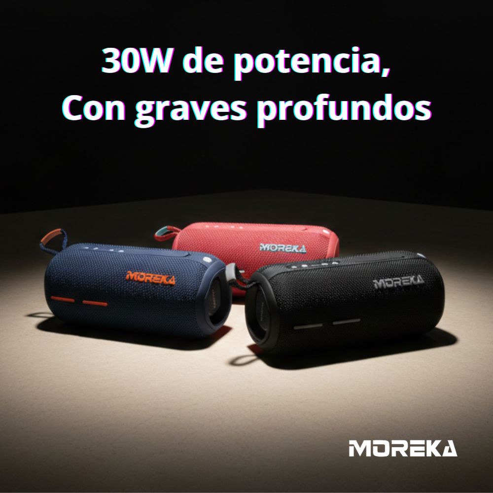Bocina Moreka A50 30W 15W*2 3600mAh 10hrs de bateria Bluetooth IPX6 - Imagen 8