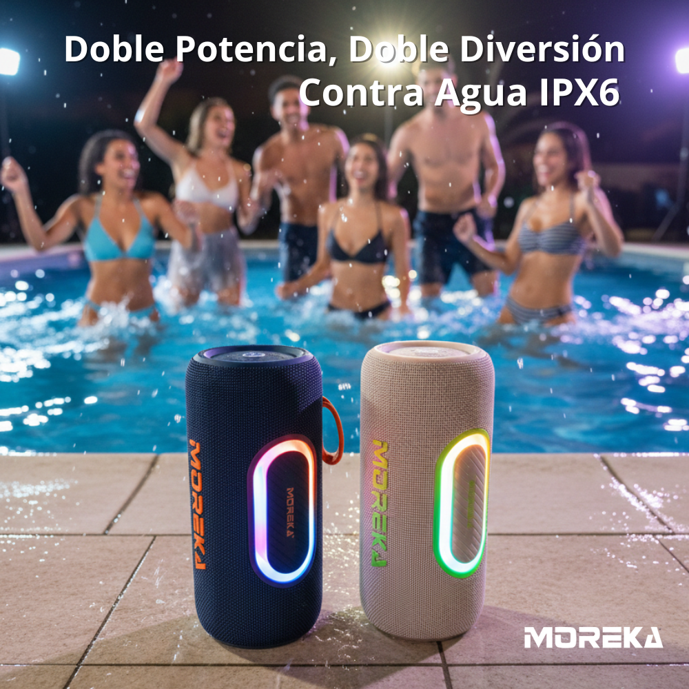 Bocina Moreka A45 30W 25W*2 4000mAh 5hrs de bateria Bluetooth IPX6 - Imagen 3
