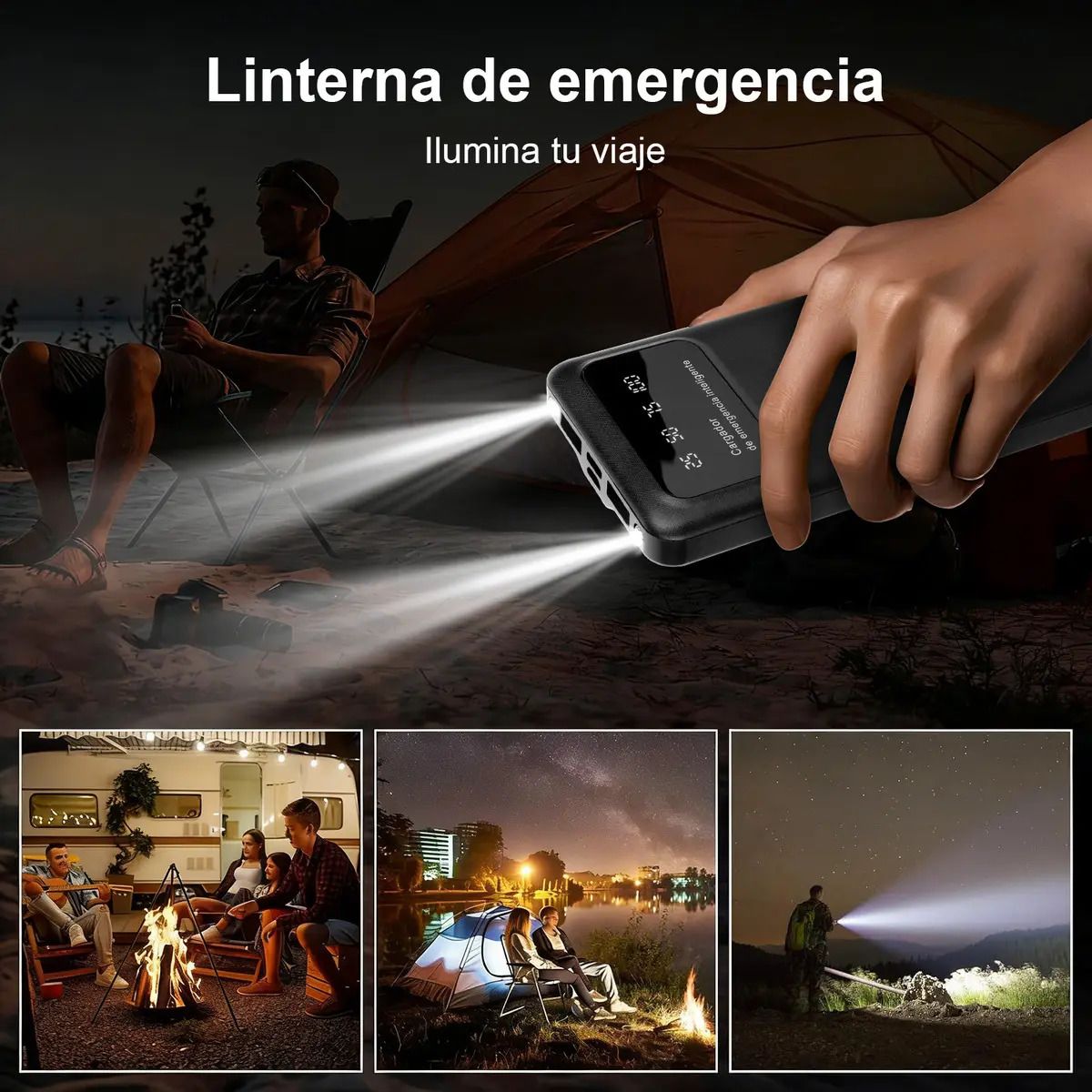 Power Bank Moreka K101 10000mAh 37Wh Puertos de Salida 2 USB + Entrada y Salida Tipo C Pantalla LED Linterna Carga Rápida - Imagen 4