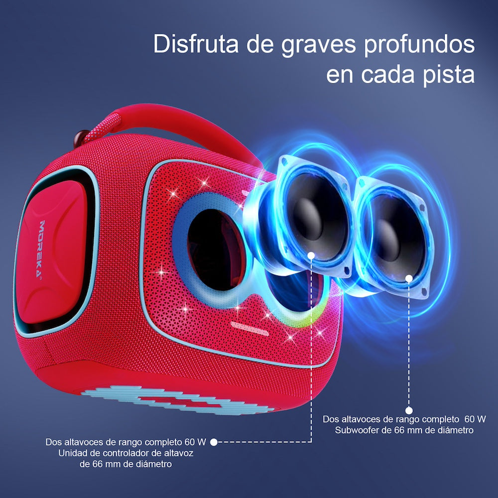 Bocina Moreka A55 120W 12000mAh 8hrs de bateria Bluetooth IPX6 - Imagen 6