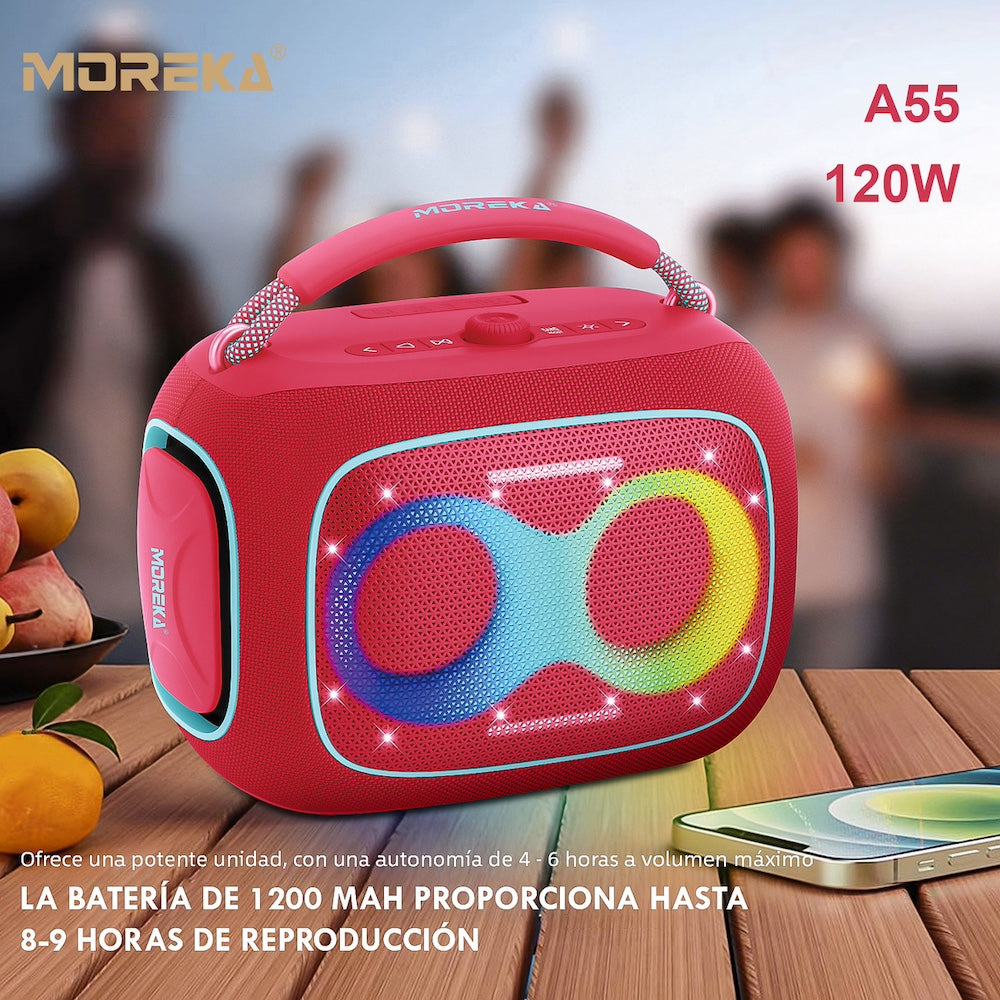 Bocina Moreka A55 120W 12000mAh 8hrs de bateria Bluetooth IPX6 - Imagen 10