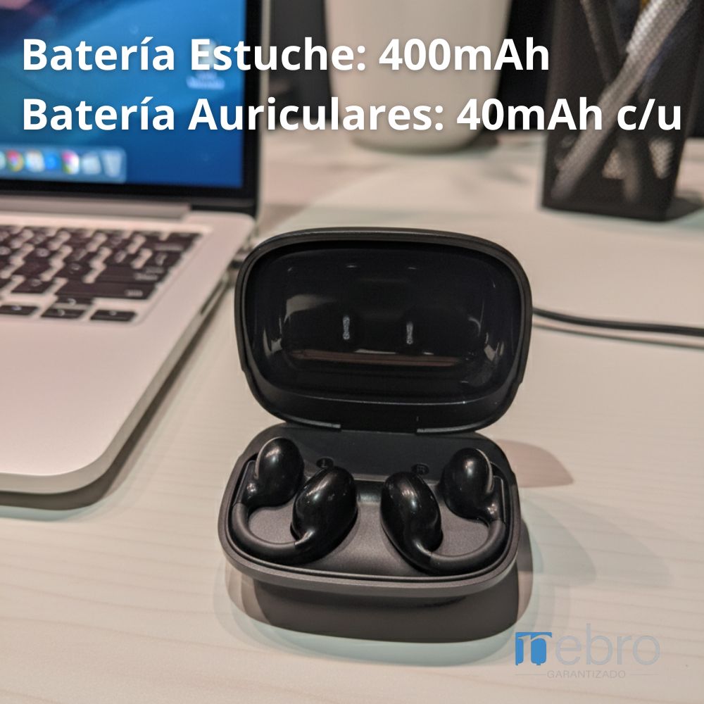 Audífonos Bluetooth clip 40mAh Estuche 400mAh 20h con estuche Nebro WE-501 - Imagen 3