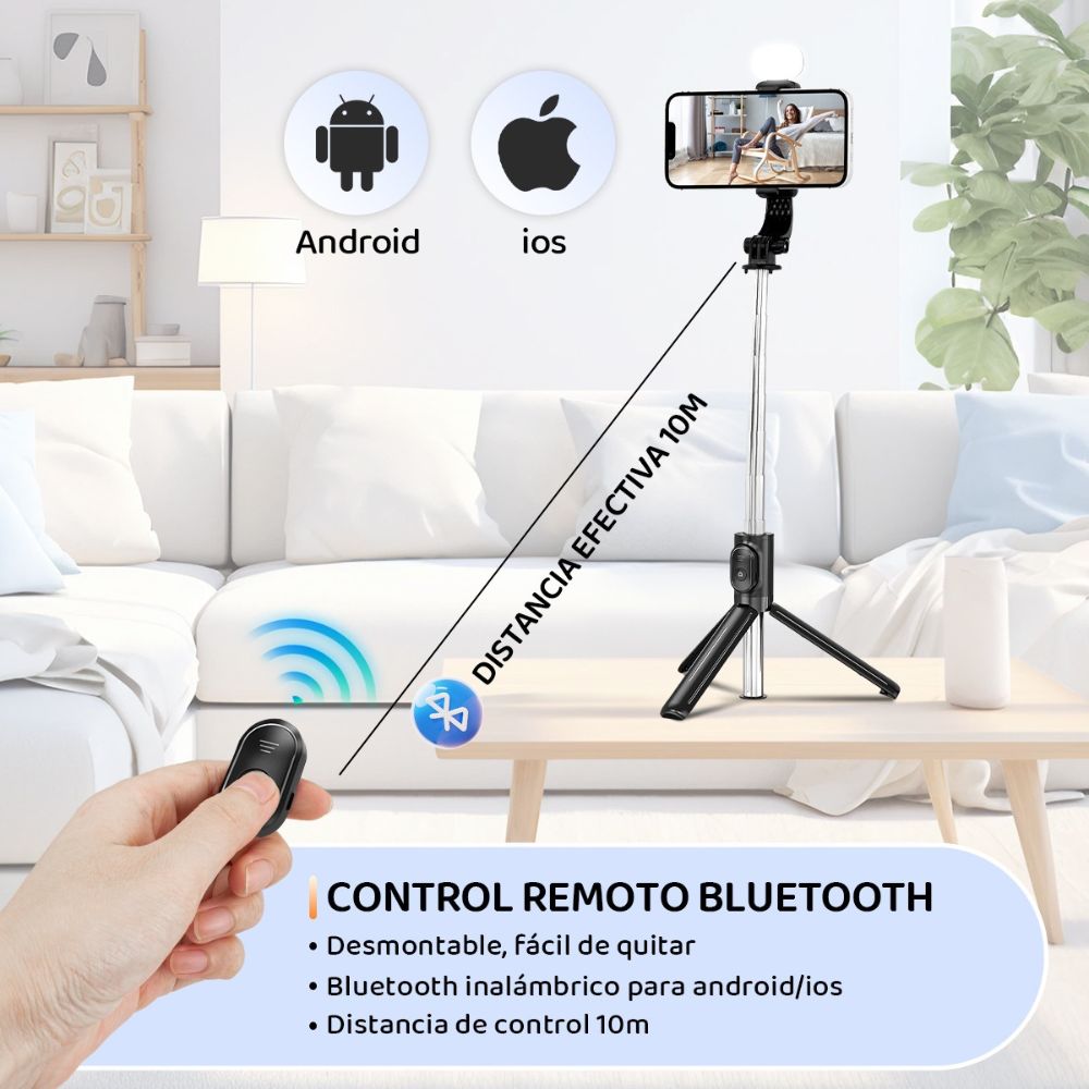 Baston Selfie Stick Tripie Celular Control Remoto Bluetooth X17D - Imagen 9