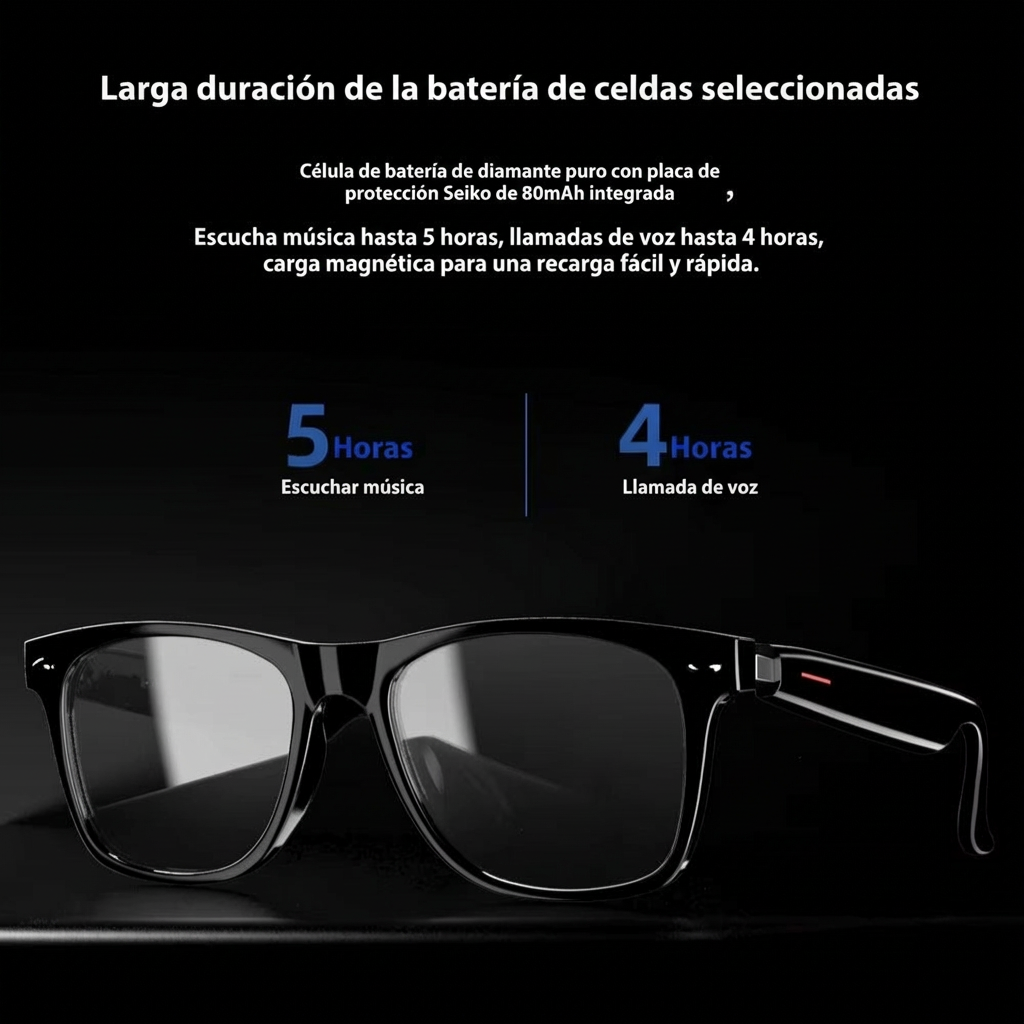 Lentes inteligentes traducción automática, asistente de Voz SIRI y Google, manos libres GS-08 - Imagen 3