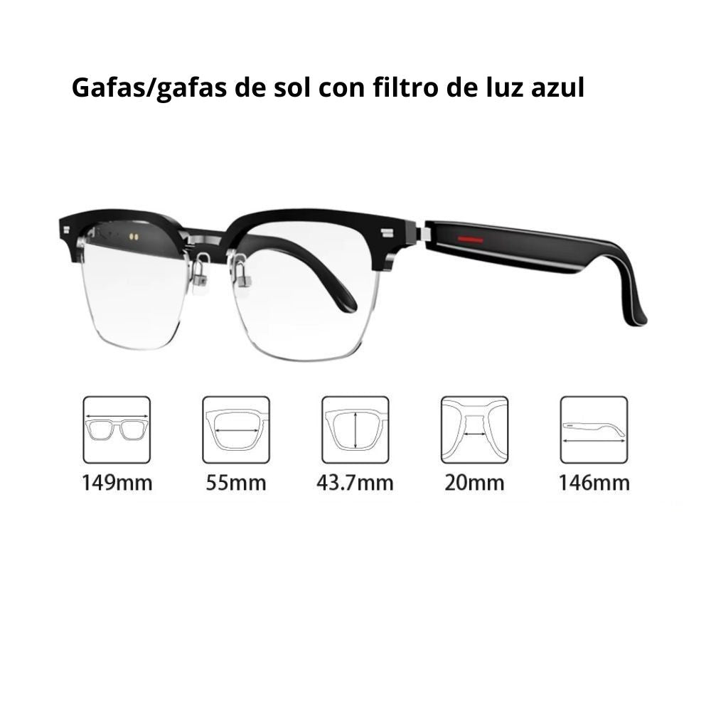 Lentes inteligentes traducción automática, asistente de Voz SIRI y Google, manos libres GS-08 - Imagen 9