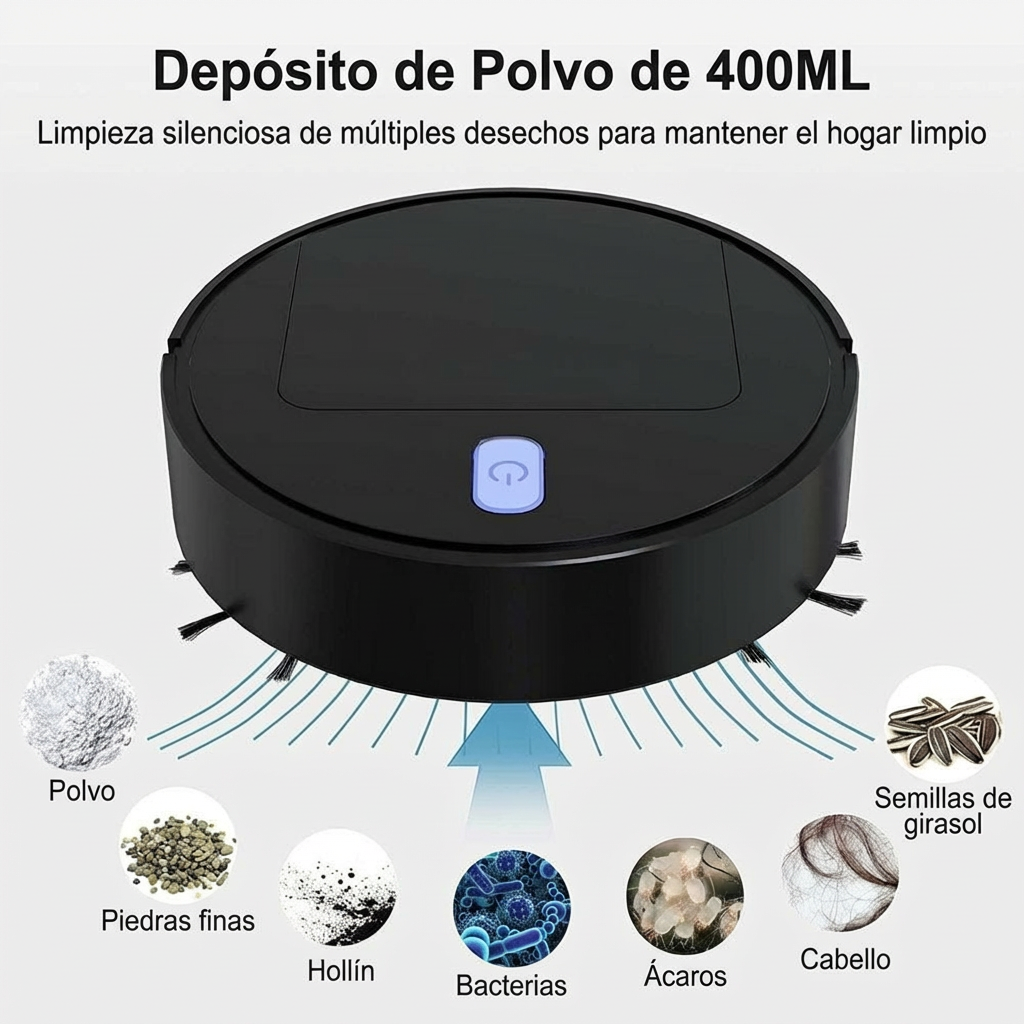 Robot Aspirador Blanco Bugu 1528A - Imagen 3