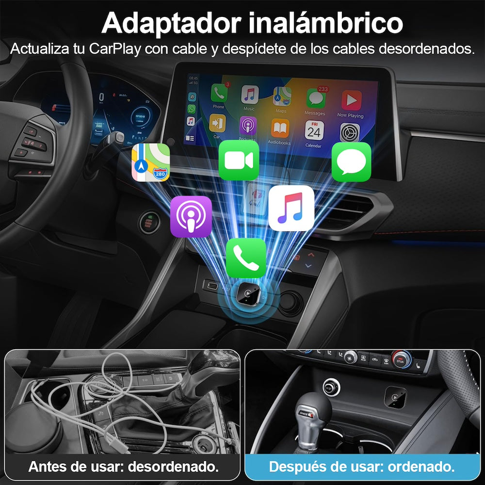 Adaptador 2en1 Inalámbrico para Carplay y - Imagen 3