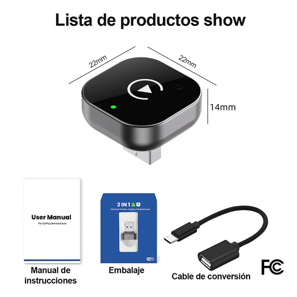 Adaptador 2en1 Inalámbrico para Carplay y - Imagen 9