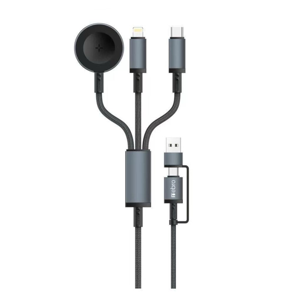 Cable 1.2m Cargador 3 en 1 USB-A + Tipo-C + Lightning + Carga Magnética Nebro WD-318 - Imagen 1
