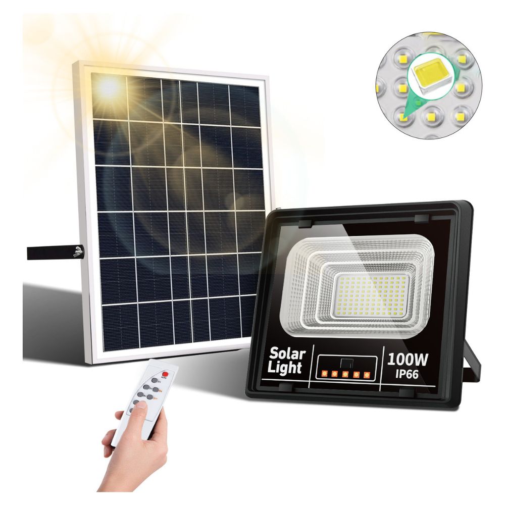 Reflector Solar 100W 6500mAh con Panel solares para intemperie IP67 MOR-100H - Imagen 3