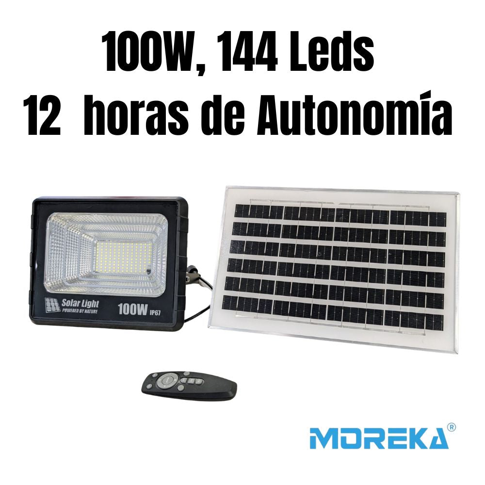 Reflector Solar 100W 6500mAh con Panel solares para intemperie IP67 MOR-100H - Imagen 9